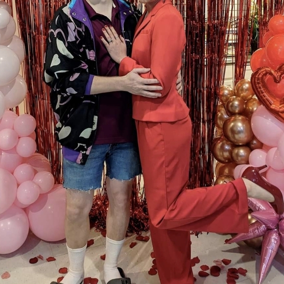 Red wide leg trouser pants - Picture 9 of 10